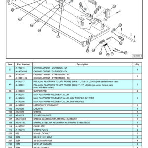 Anthony MTU-GLR-EX Aluminum Main Platform Diagram
