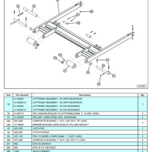 Anthony MTU-GLR-EX Lift Frame Diagram