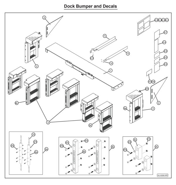 Anthony MTU-GLR-WR Dock Bumper And Decals Diagram