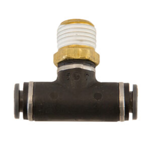 Buyers NBT0M25P125S - Brass/Poly DOT Push-In Swivel Male Branch Tee 1/4 Inch Tube OD x 1/8 Pipe Thread
