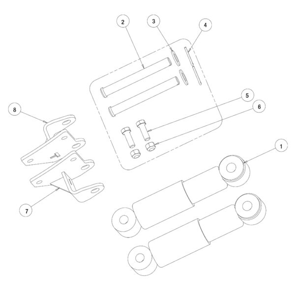 Buyers SnowDogg Discontinued Models EX75-90 Shock Kit Diagram