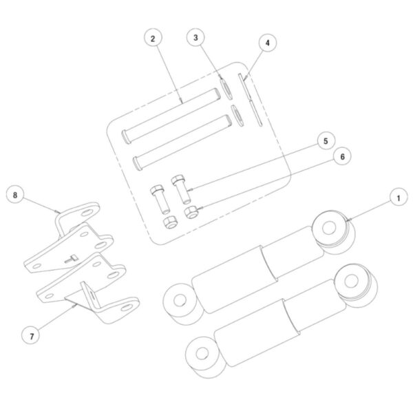Buyers SnowDogg Discontinued Models HD75-80 Shock Kit Diagram