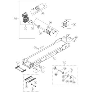 Fisher Poly-Caster (With Fleet Flex) Conveyor Drive Components Diagram