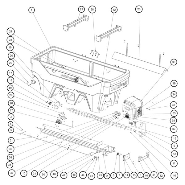 SaltDogg PRO2000 Auger Hopper Assembly Diagram