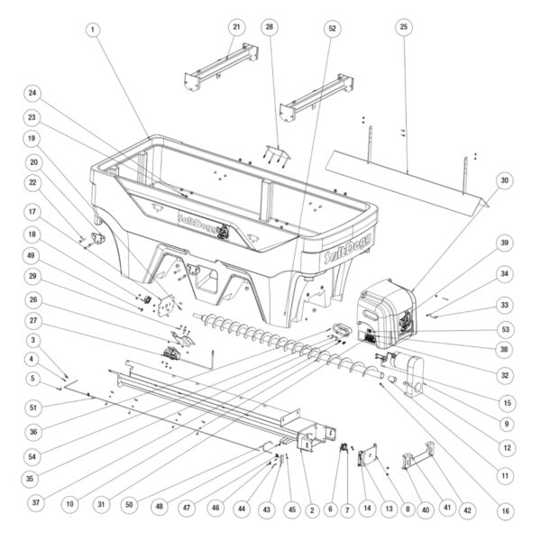 SaltDogg PRO2500 Auger Hopper Assembly Diagram