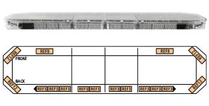 ECCO 27-00006-E - Lightbar: 27 Series 52" 16 LED modules built-in 10 head LED Safety Director 12VDC amber