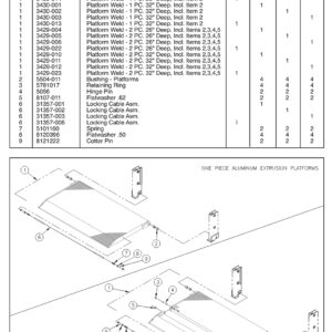 TT15ET Aluminum Extrusion Platforms (No Torsion Assist) Diagram