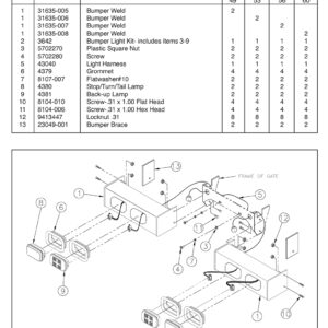TT15ET Optional Bumper Light Assembly Diagram