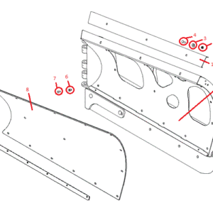 Power-V DXT 9'2" Stainless Steel Blade Half (Left) Diagram