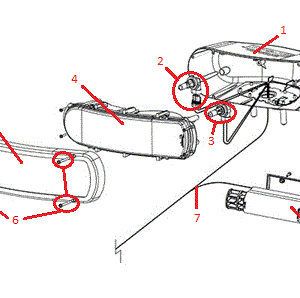 Power-V DXT Headlight (Driver) (103272 & Down) Diagram