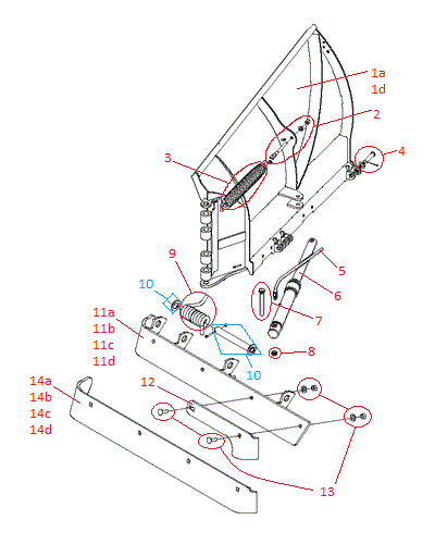 Power-V DXT Blade Half (Right) Diagram