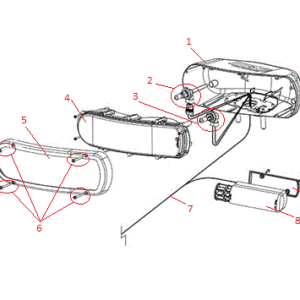 Power-V DXT Headlight (Driver) (103272 & Down) Diagram