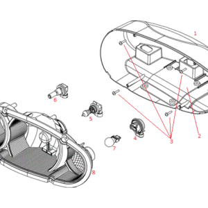 Power-V DXT Headlight (Driver) (103272 & Up) Diagram