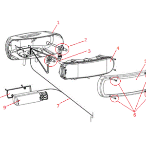 Power-V DXT Headlight (Passenger) (103272 & Down) Diagram