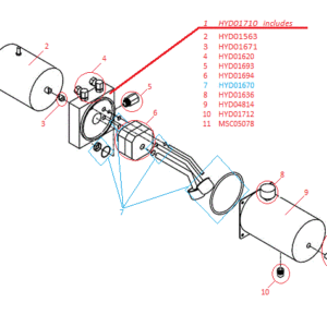 Power-V DXT HYD01710 Motor Kit (97073 & Down) Diagram
