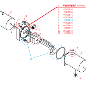 Power-V DXT HYD01710 Motor Kit (97073 & Up) Diagram