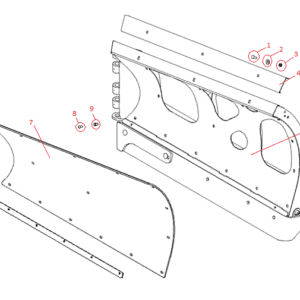 Power-V DXT 9'2" Stainless Steel Blade Half (Left) Diagram