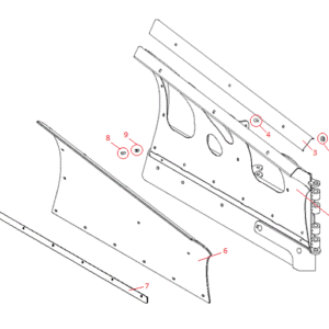 Power-V DXT 9'2" Stainless Steel Blade Half (Right) Diagram
