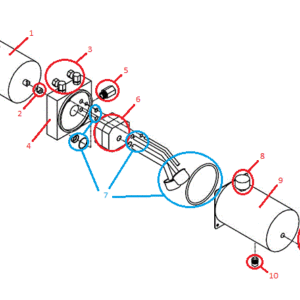 Power-V RT3 HYD01710 Motor Kit (97073 & Down) Diagram