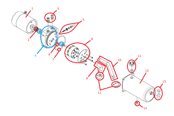 Power-V RT3 HYD09322 Motor Kit (97073 & Down) Diagram