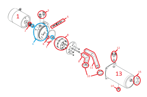 Power-V RT2 HYD09322 Motor Kit Diagram