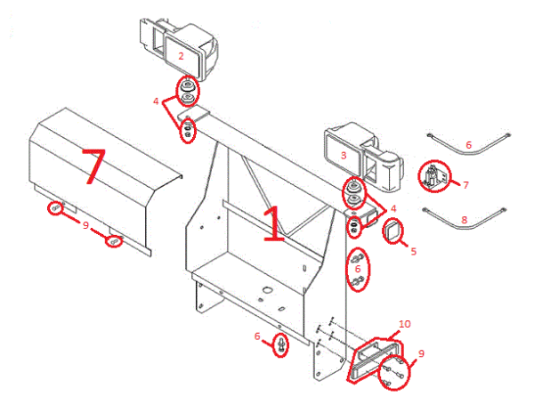 Power-V RT2 Light Bracket Assembly Diagram