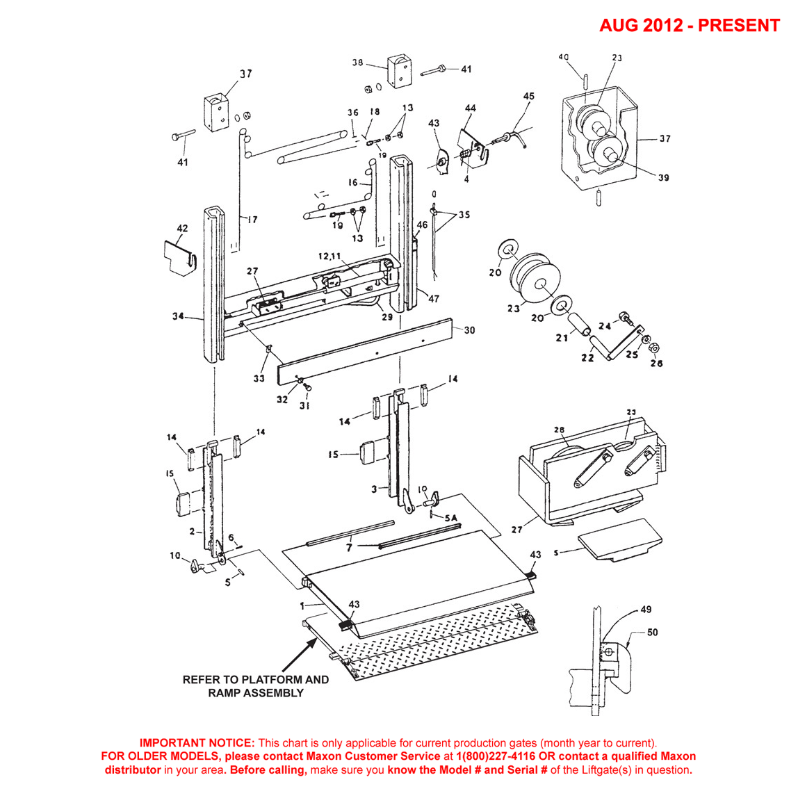 Maxon RCM (Aug 2012 - Present) 1250C AB Main Assembly Diagram (1 OF 2)
