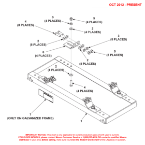 Maxon RCT (Oct 2012 - Present) Single Upper Frame Kit Diagram