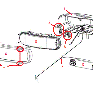 Straight Blade RT3 Headlight (Driver) (H3732 & Down) Diagram