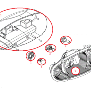 Straight Blade RT3 Headlight (Passenger) (H3732 & Up) Diagram