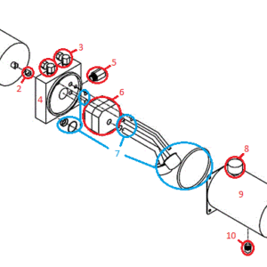 Straight Blade RT3 HYD04807 Motor Kit (97073 & Down) Diagram