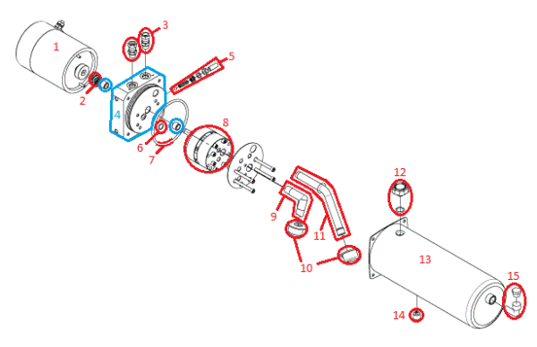 Straight Blade RT3 HYD09333 Motor Kit Diagram
