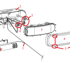 Straight Blade RT3 Headlight (Passenger) (H3732 & Down) Diagram