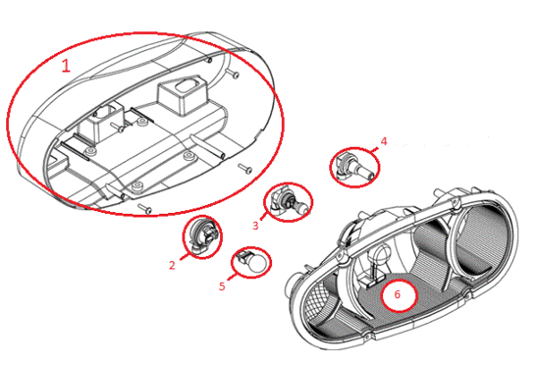 Straight Blade RT3 Headlight (Passenger) (H3732 & Up) Diagram