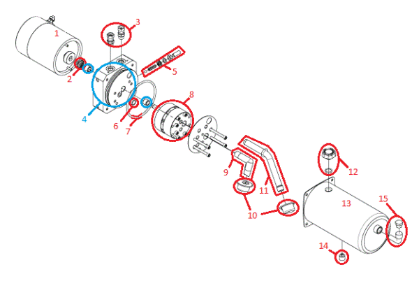 Straight Blade RT3 HYD09322 Motor Kit (G1220 & Down) Diagram