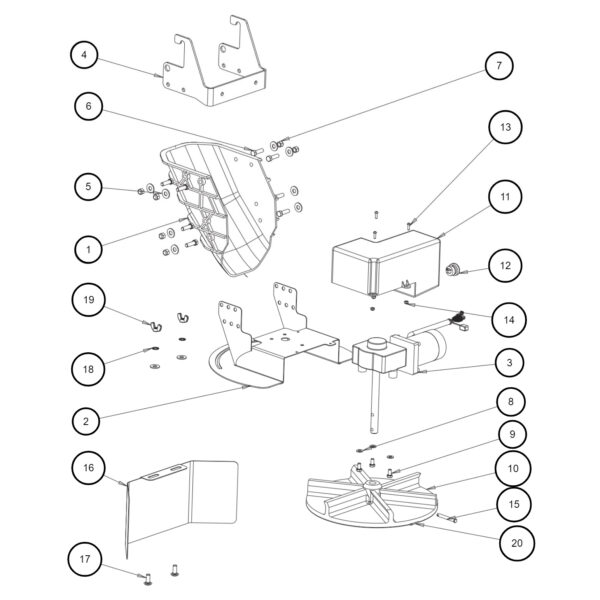 SaltDogg SHPE0750 Chute Assembly Diagram (2014+)