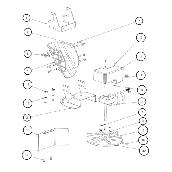 SaltDogg SHPE1500 Chute Assembly Diagram (2014+)