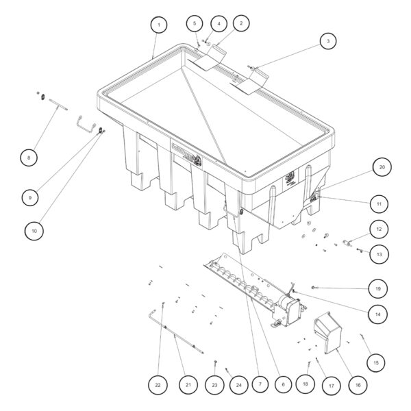 SaltDogg SHPE1500/X Hopper Assembly Diagram