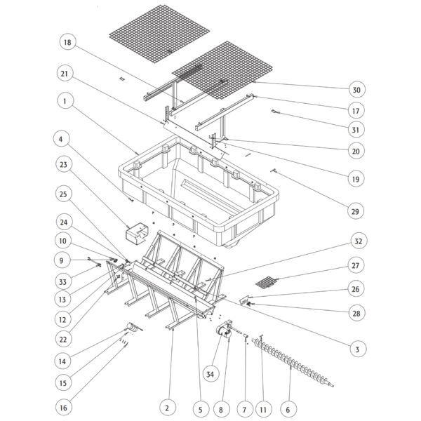 SaltDogg SHPE6000 Auger Hopper Assembly Diagram