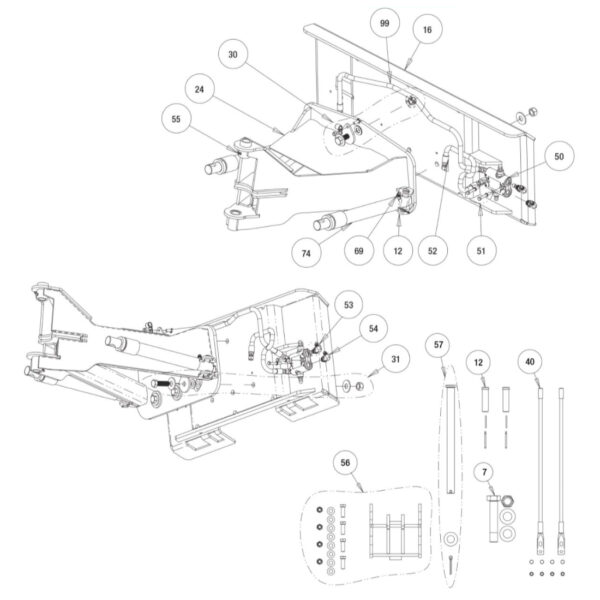 Buyers SnowDogg SKTE75-90 Skid Steer Mount Diagram
