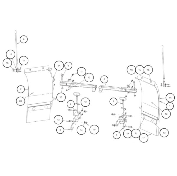 Buyers SnowDogg SKTE75-90 Wing Kit Diagram