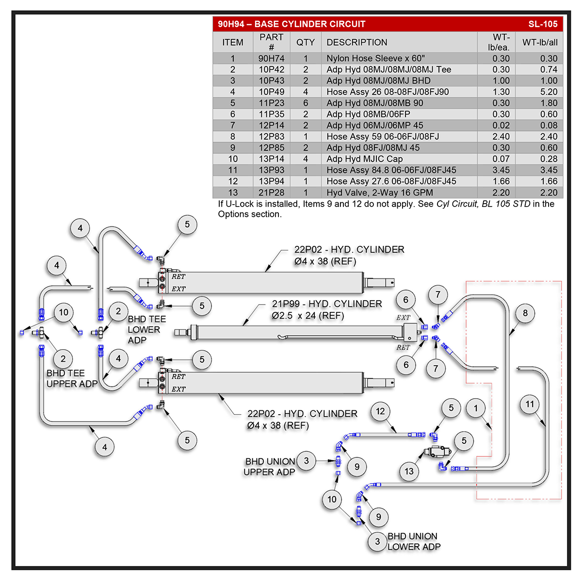 Swaploader SL-105 Base Cylinder Circuit Diagram