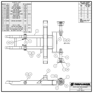 Swaploader SL-145 Pivot Joint Sub-Assembly Diagram