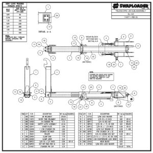 Swaploader SL-145 Telescopic Jib Sub-Assembly Diagram