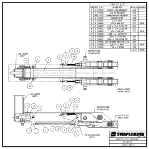 Swaploader SL-180/185 Safety Latch Assembly Diagram
