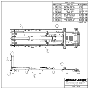 Swaploader SL-180 Hoist Base Assembly Diagram