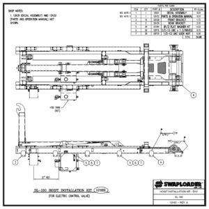 Swaploader SL-180 Hoist Installation Kit (EHV) Diagram