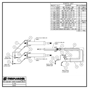 Swaploader SL-180 Hydraulic Sub-Assembly Base Cylinder Circuit Diagram
