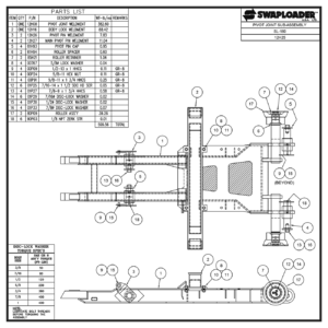 Swaploader SL-180 Pivot Joint Sub-Assembly Diagram