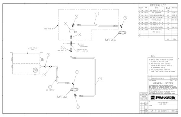 SL-220/222/240 Hydraulic Sub-Assembly CVS Circuit Diagram